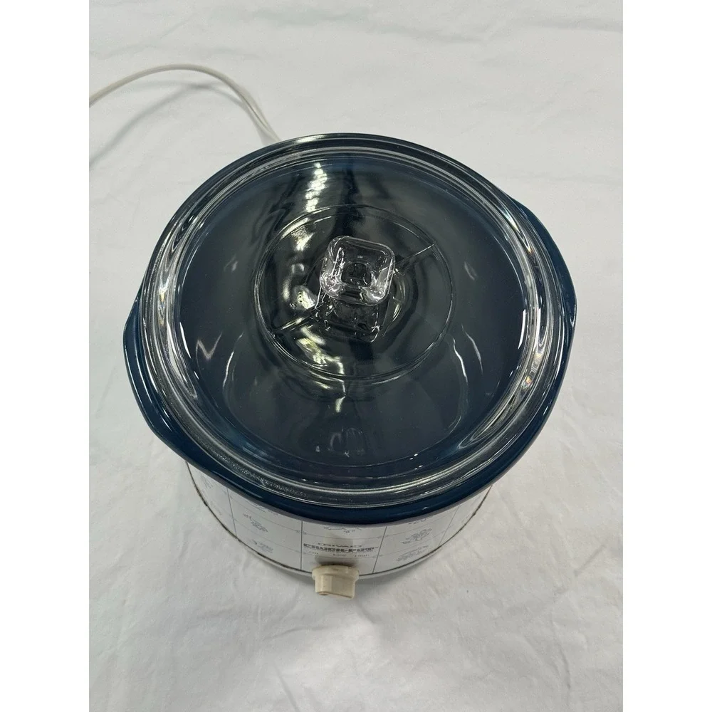 Rival Crock Pot 3120 Slow Cooker Blue Floral Pattern Stoneware‎ Plastic Lid